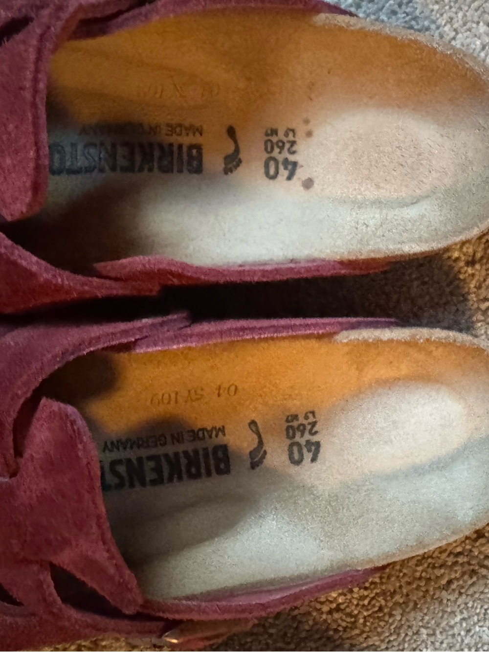 Birkenstock Women's Burgundy Suede Clogs - Picture 4 of 6